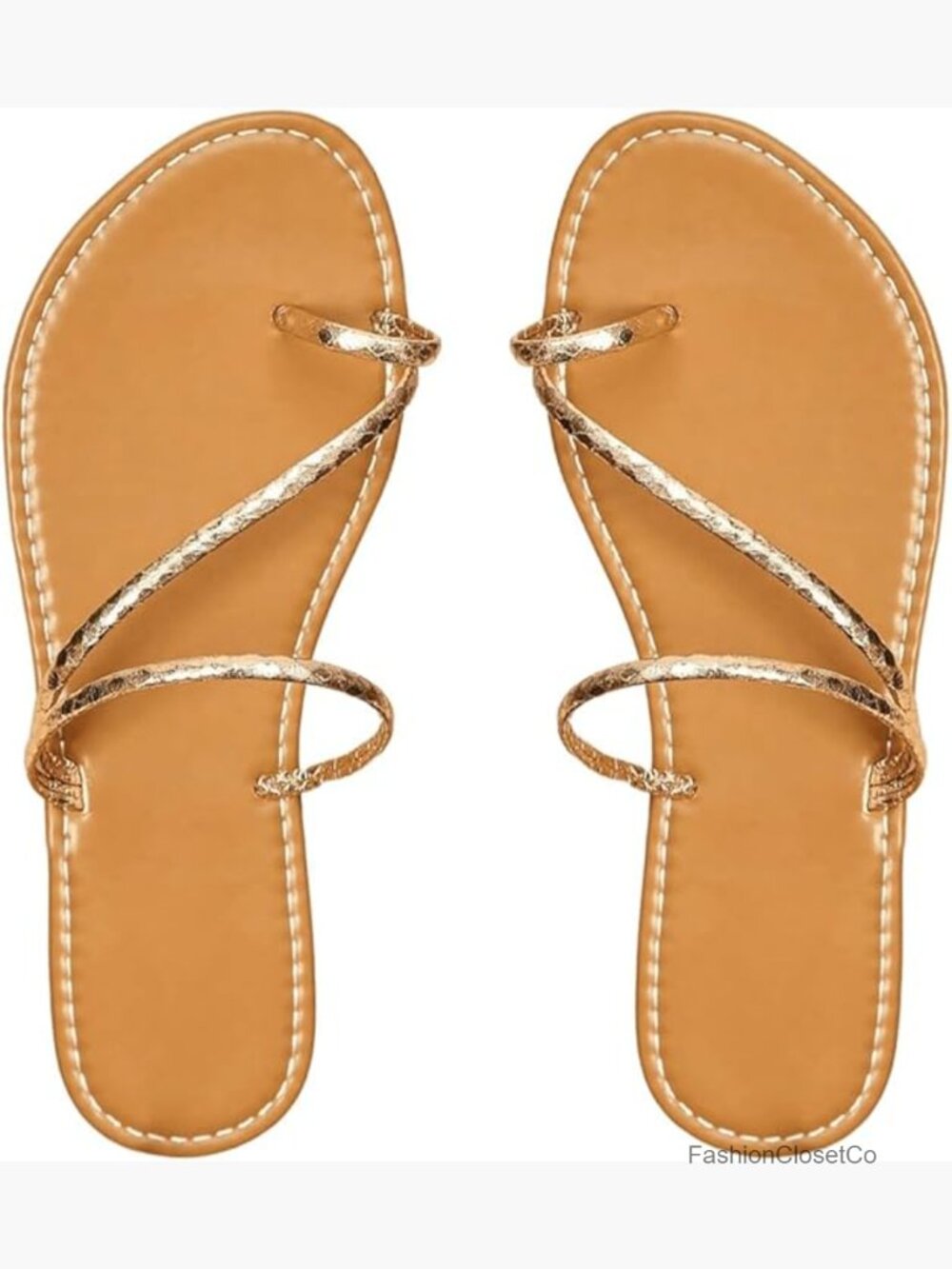 Strappy Thong Sandals Dressy Open Toe Ring Cute Flat Sandals